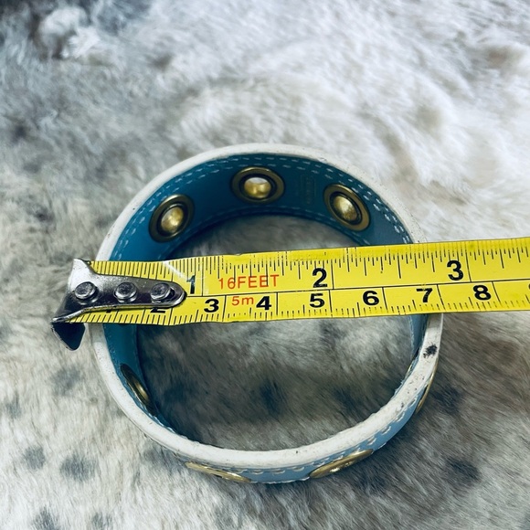 Coach Blue Leather Bracelet with Gold Accents - Picture 5 of 5